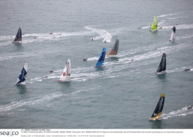 Start of the seventh Vendee Globe. © Thierry Martinez/Mirabaud
